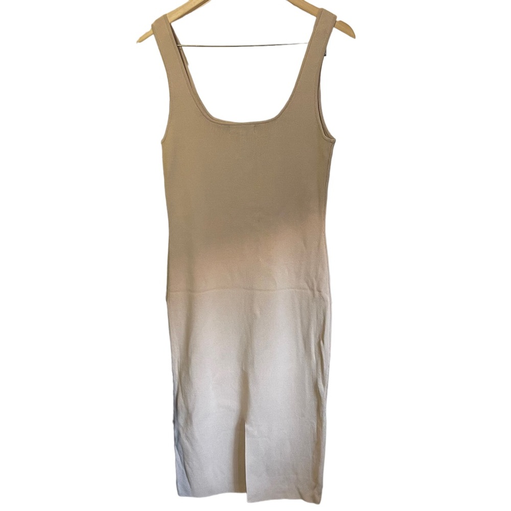 GUESS| NWT SL Square Neck Rib Gia Body Con Dress w/Slit SZ XL Color ‘Clay Slip’ - Picture 3 of 10
